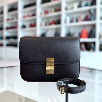 Celine Classic Box Medium Liege Calfskin Dark Brown GHW