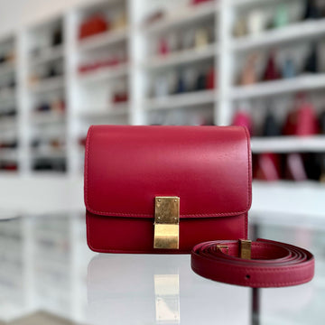 Celine Classic Box Small Smooth Calfskin Burgendy GHW