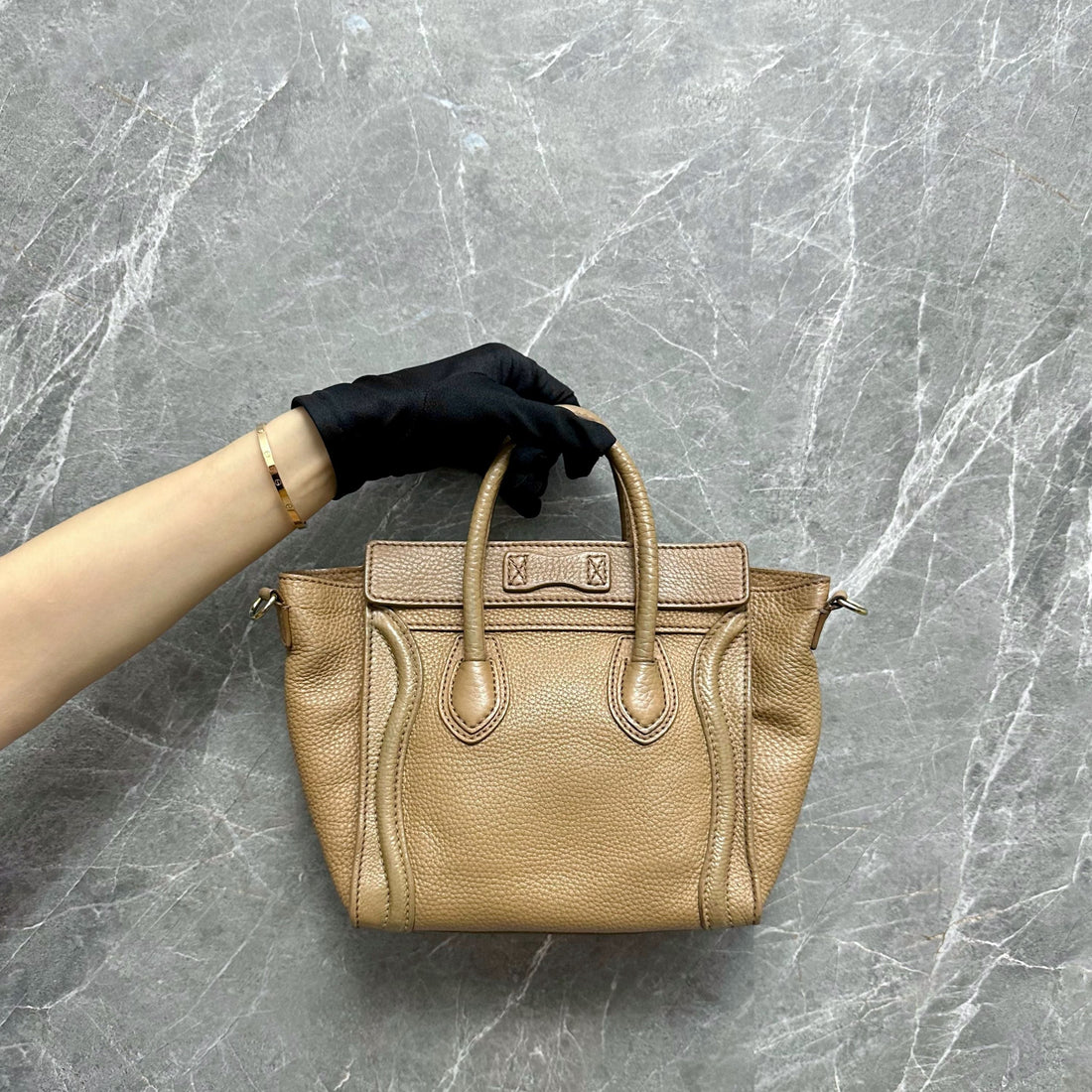 Celine Luggage Mini Camel Beige Top Handle Bag