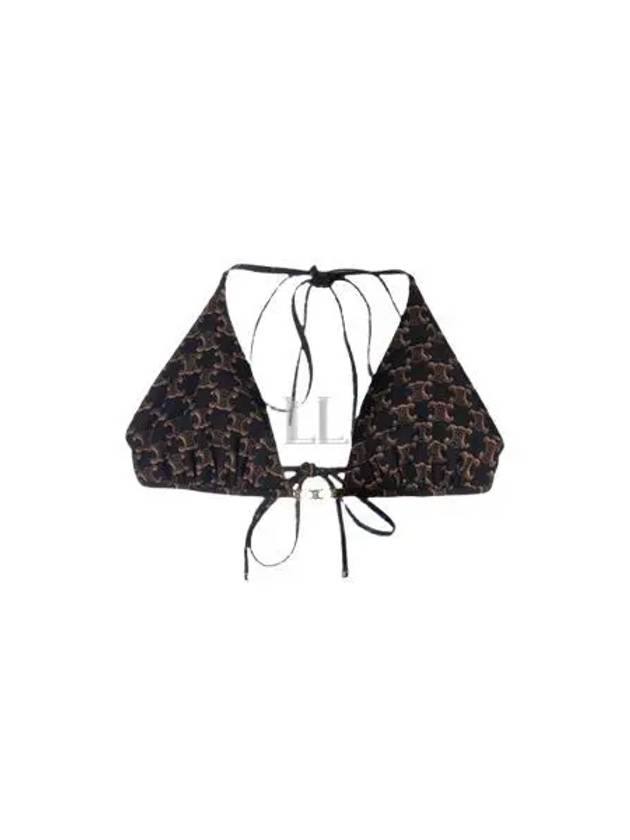 CELINE Triomphe Monogram Triangle Top Brown