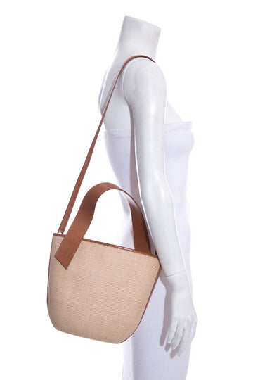 TL-180 Brown & Beige Woven Handbag