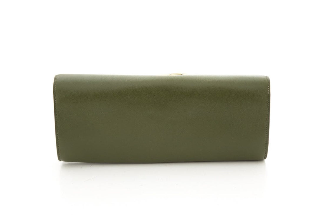 Hermès 2013 Q EGEE Dark Green Box Calf Clutch