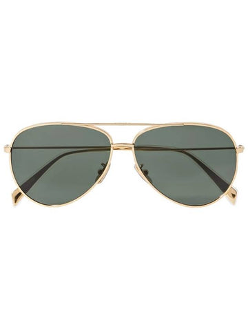 CELINE Mineral Glass Lens Metal Frame Sunglasses Green