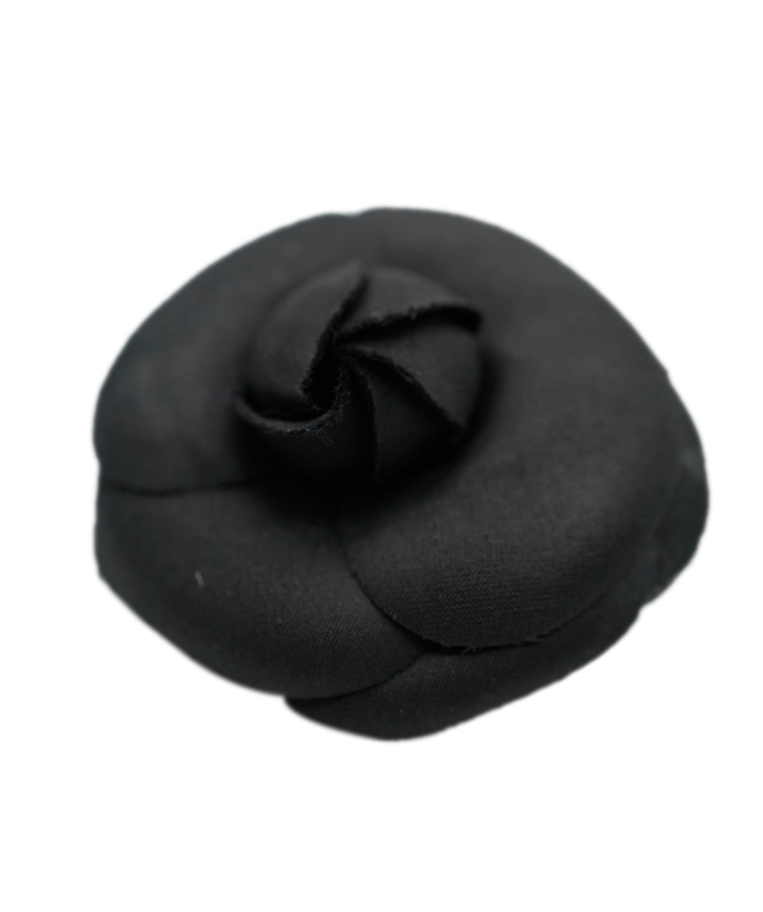 Chanel Camelia Brooch Black Fabric  AVC1373