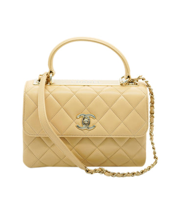 Chanel Beige Lambskin Matelasse Trendy  ALC1766