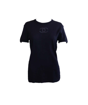 Chanel Big CC Stitch Knit Top Navy - DXBS1276