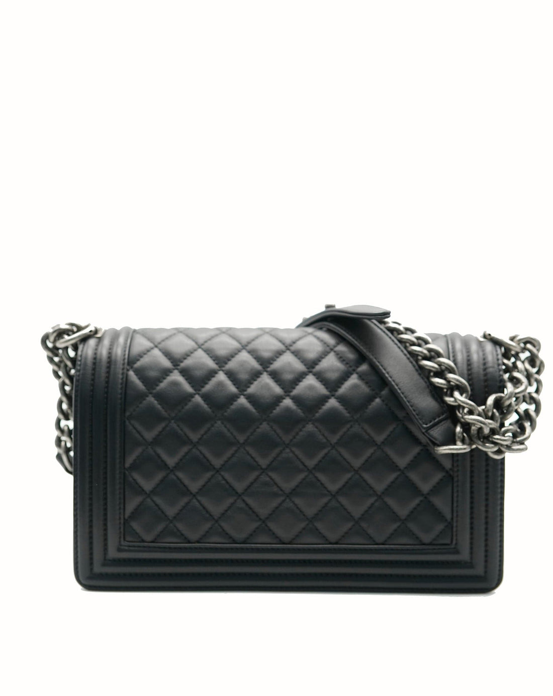 Chanel Black Medium Boy Bag Lambskin with RHW  ALC1474