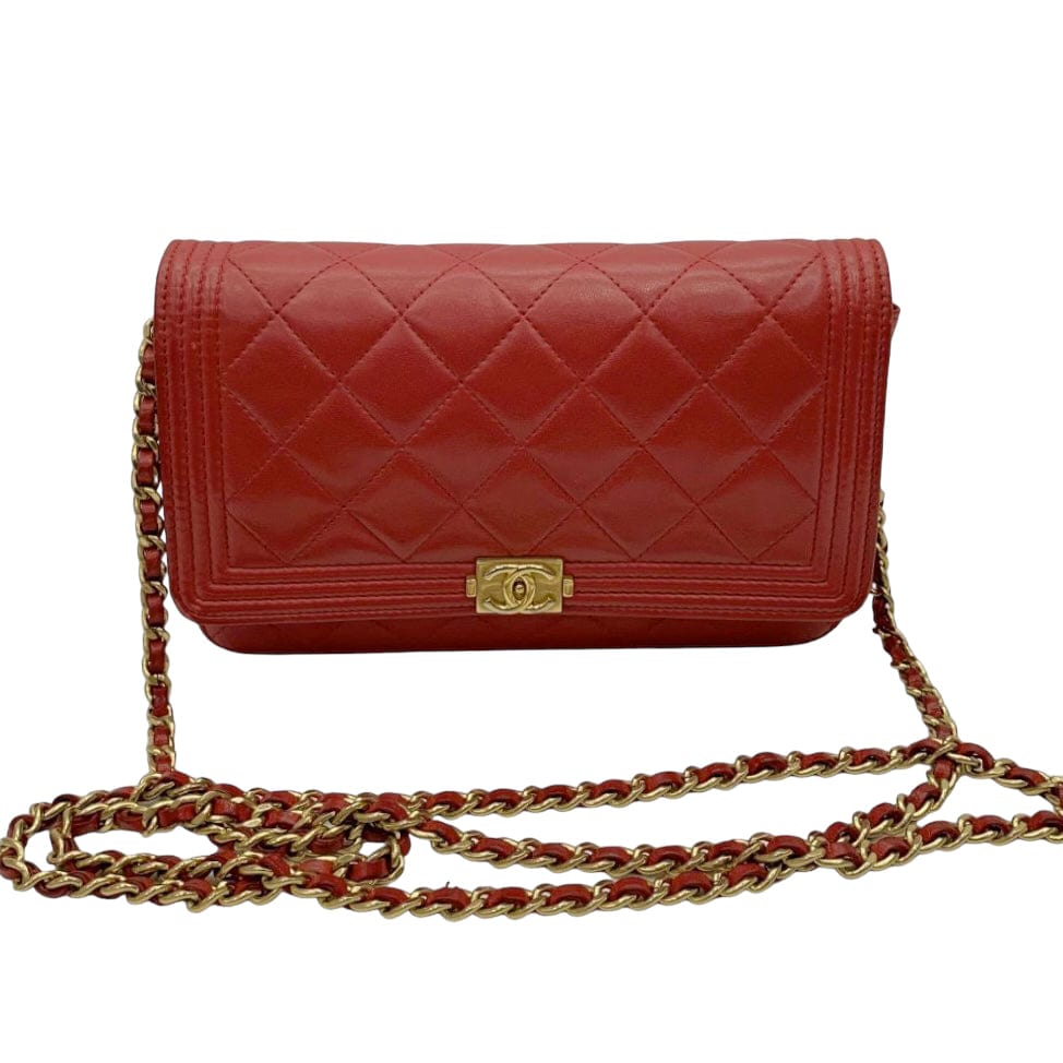 Chanel Boy WOC Red Lambskin GHW #22 SKC1608