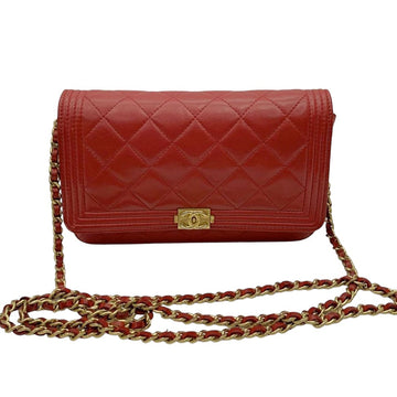 Chanel Boy WOC Red Lambskin GHW #22 SKC1608