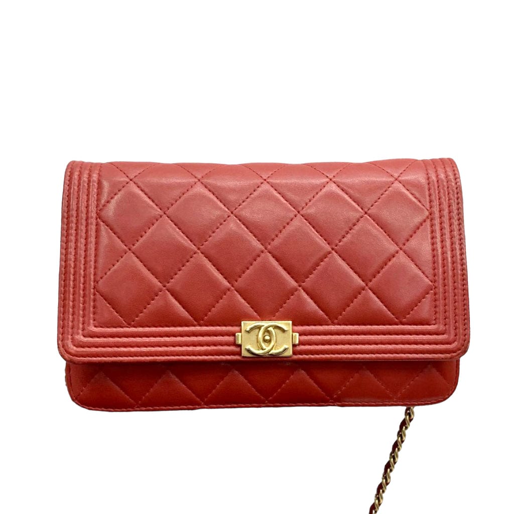 Chanel Boy WOC Red Lambskin GHW #22 SKC1608