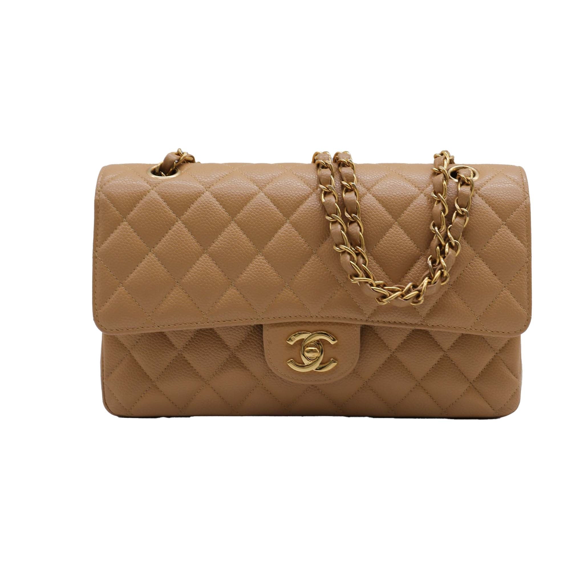 Chanel Classic Medium Caviar GHW Dark Beige DXBS2342