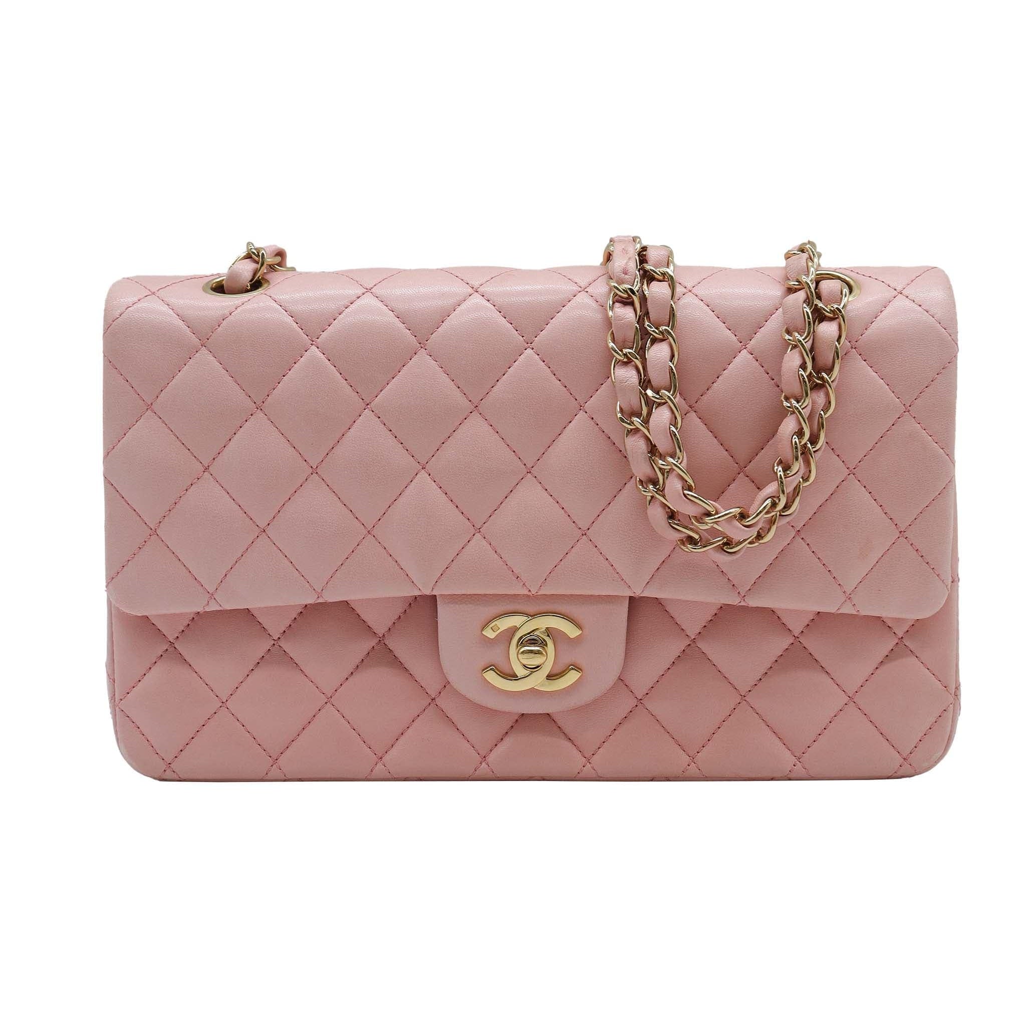 Chanel Classic Medium Lamb GHW Pink DXBS2339