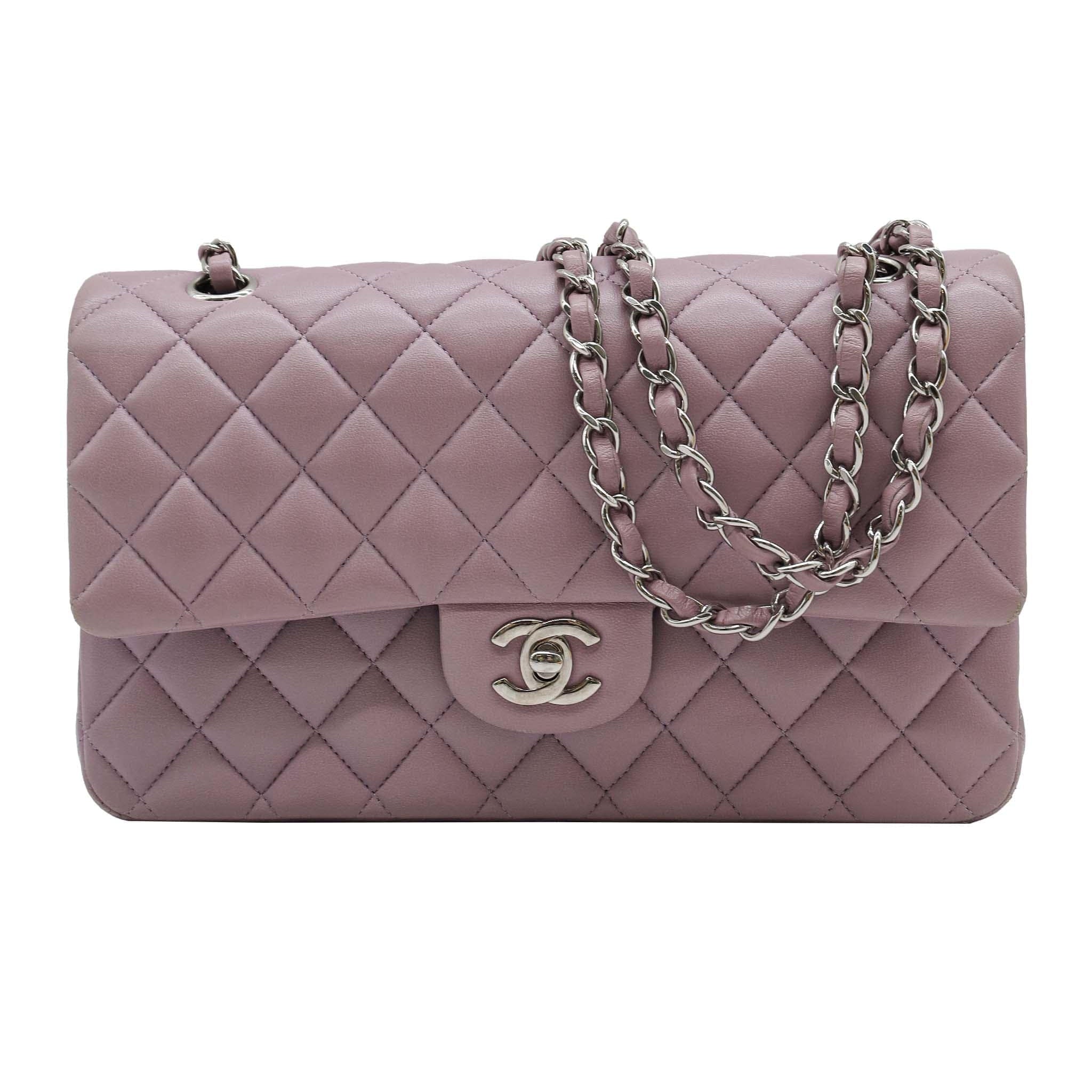 Chanel Classic Medium Lamb SHW Purple DXBS2340