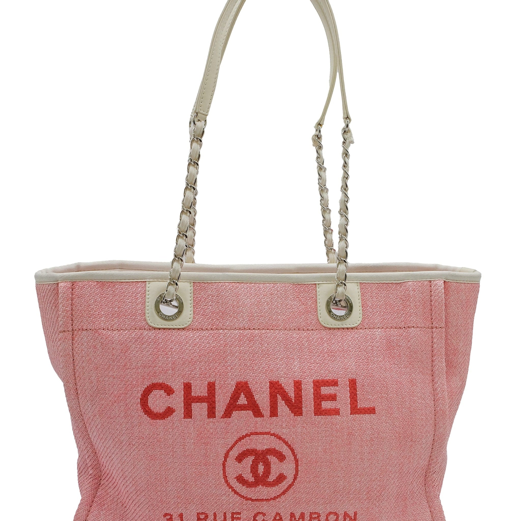 CHANEL Deauville tote Pink Canvas BAG DXBS0465
