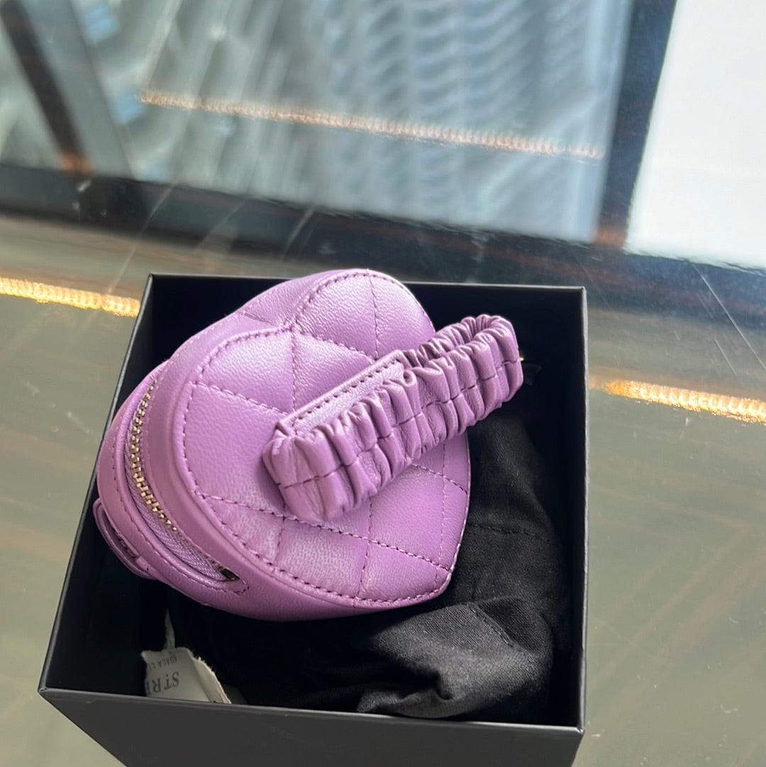 Chanel Heart Purple Wristlet ASC4927