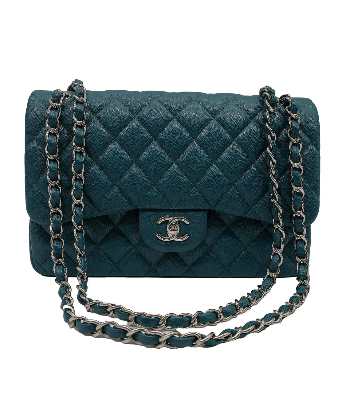 Chanel Jumbo Green Double Classic Flap Shoulder Bag RJC3741