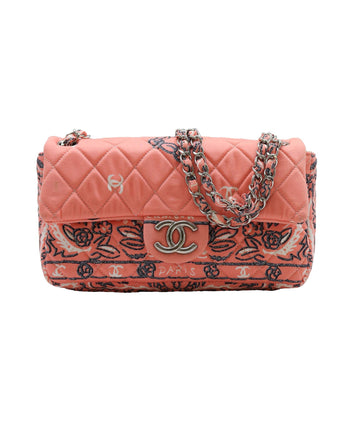 CHANEL Matelasse Canvas ChainShoulder Pink DXBS2282