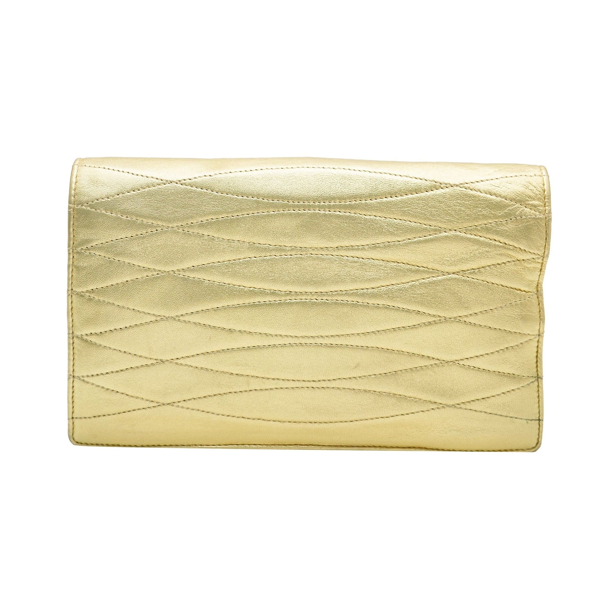 Chanel Metallic Gold Clutch  ALC1282