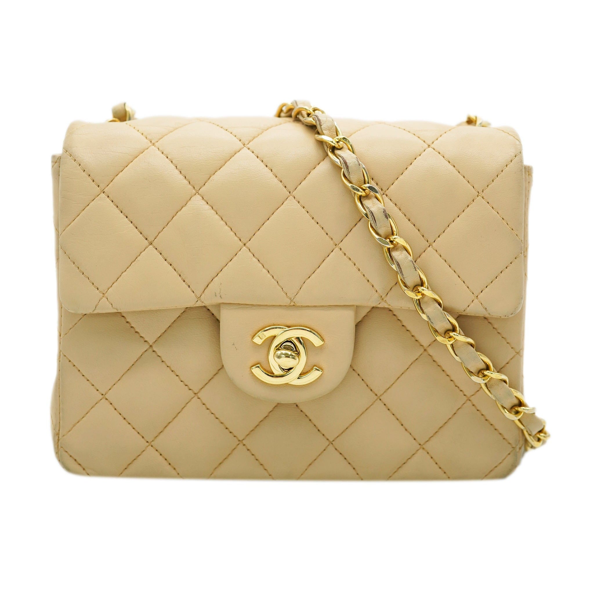 Chanel Mini Classic Flap Beige GHW REC1728