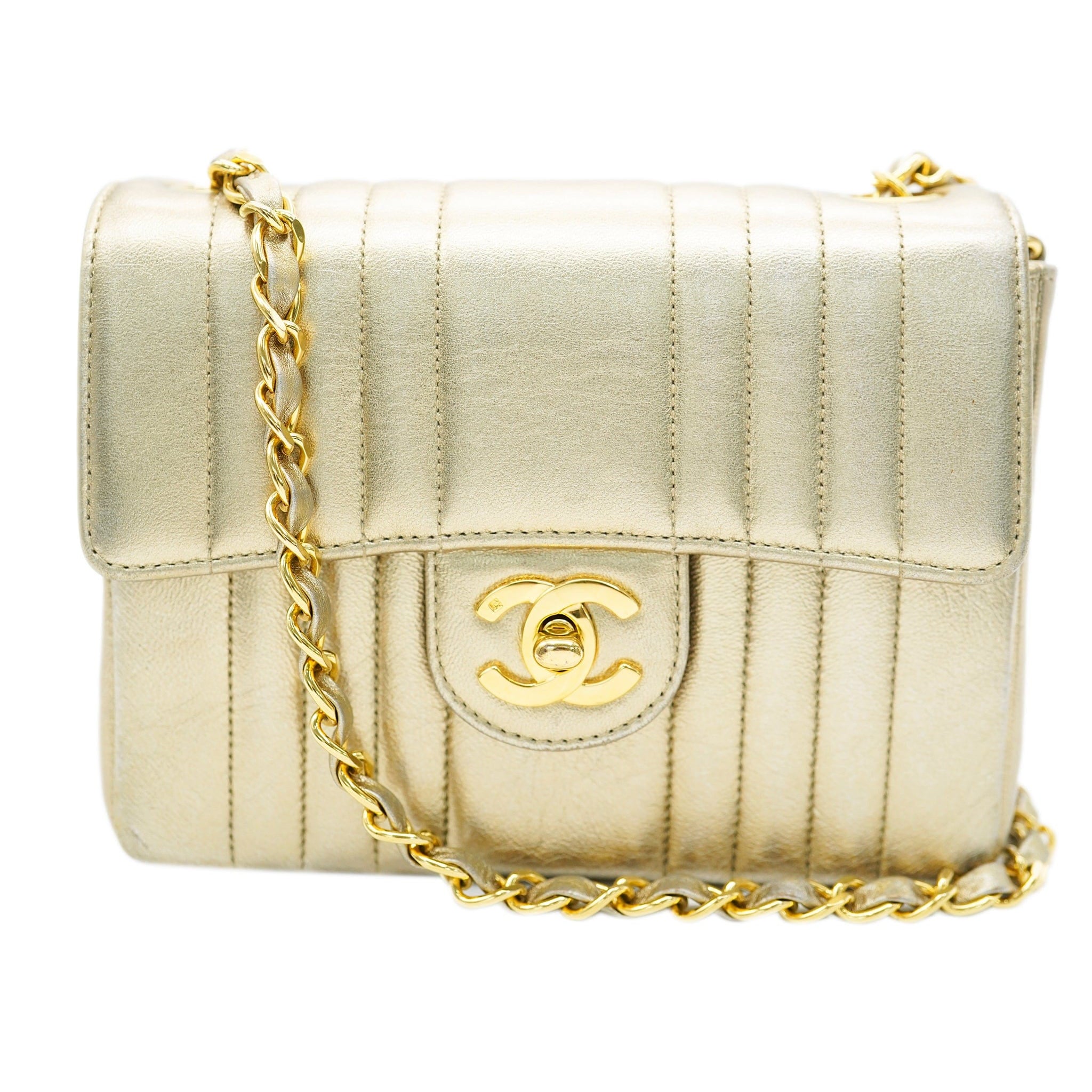 Chanel mini gold mademoiselle bag - comes full set  - AJC0717