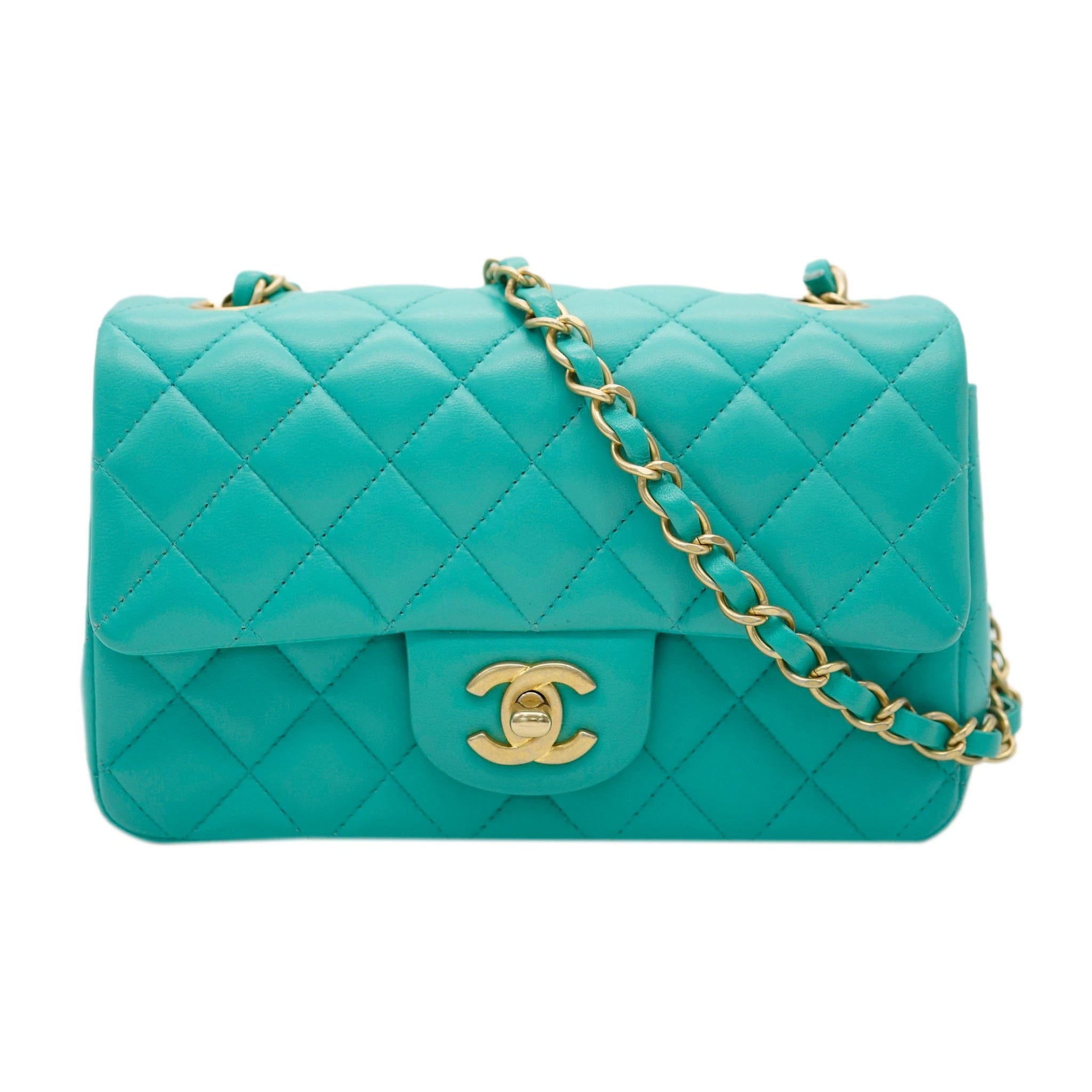 Chanel Mini Turquoise Rectangle With GHW ALC1947