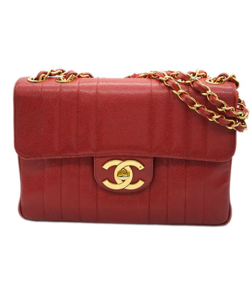 Chanel Red Jumbo Mademoiselle caviar bag - Comes with Box and Dustbag  - AJC0721
