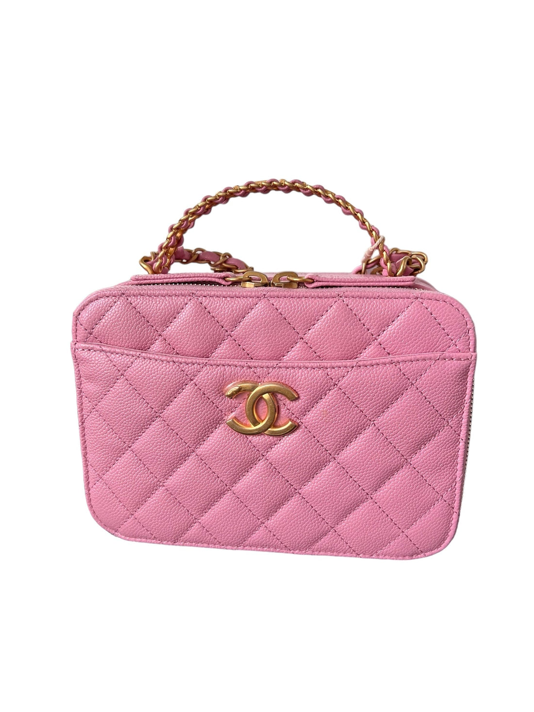 Chanel Script Top Handle Vanity Pink Matte GHW SYCY227