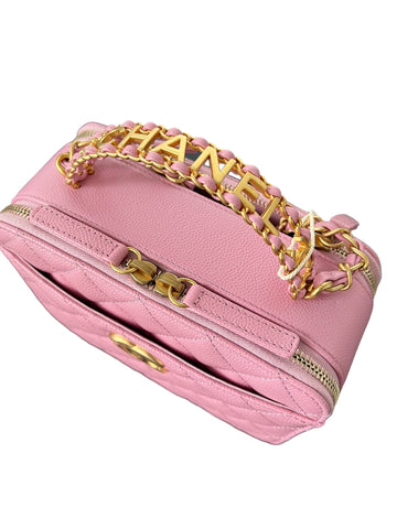 Chanel Script Top Handle Vanity Pink Matte GHW SYCY227