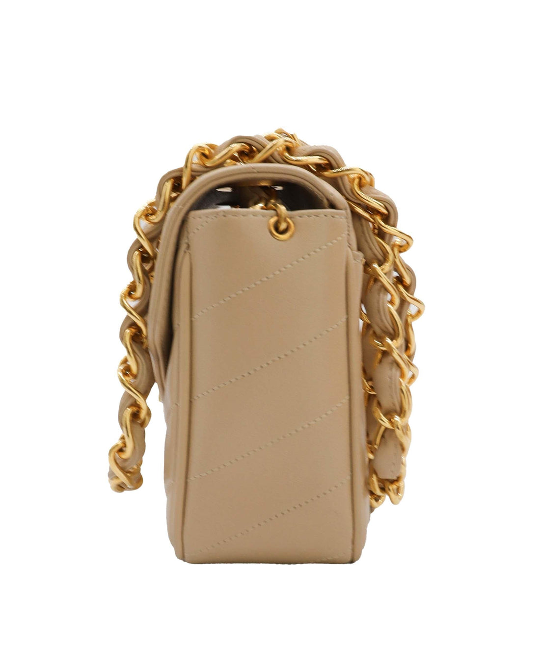 CHANEL V stitch ChainShoulder Beige  DXBS0985