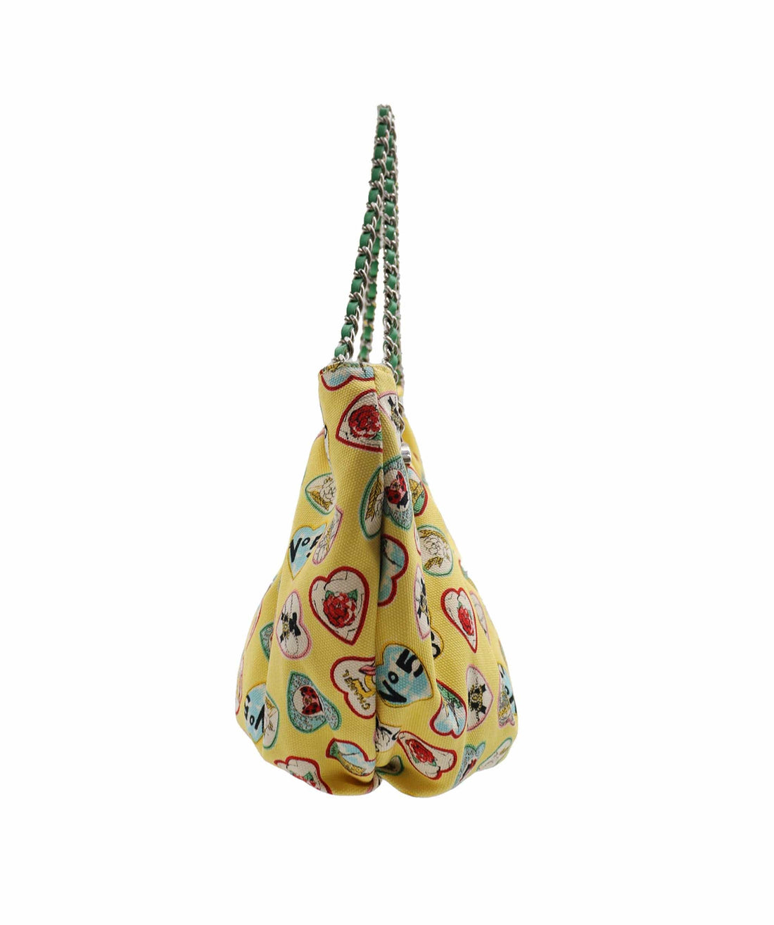 chanel valentine yellow canvas bag DXBS1530