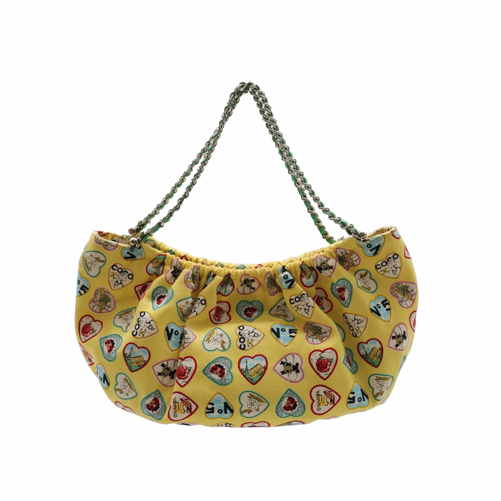 chanel valentine yellow canvas bag DXBS1530