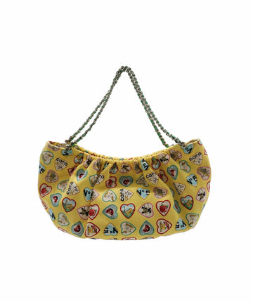 chanel valentine yellow canvas bag DXBS1530