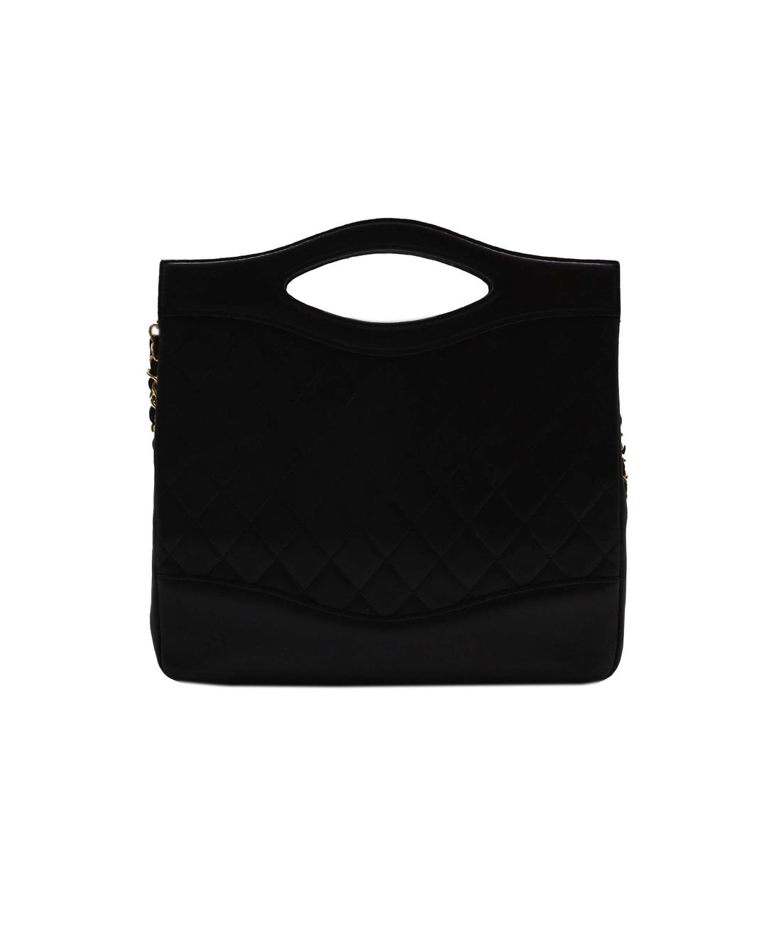 CHANEL VINTAGE 2WAY  SHOULDER BAG BLACK LAMBSKIN 90239090