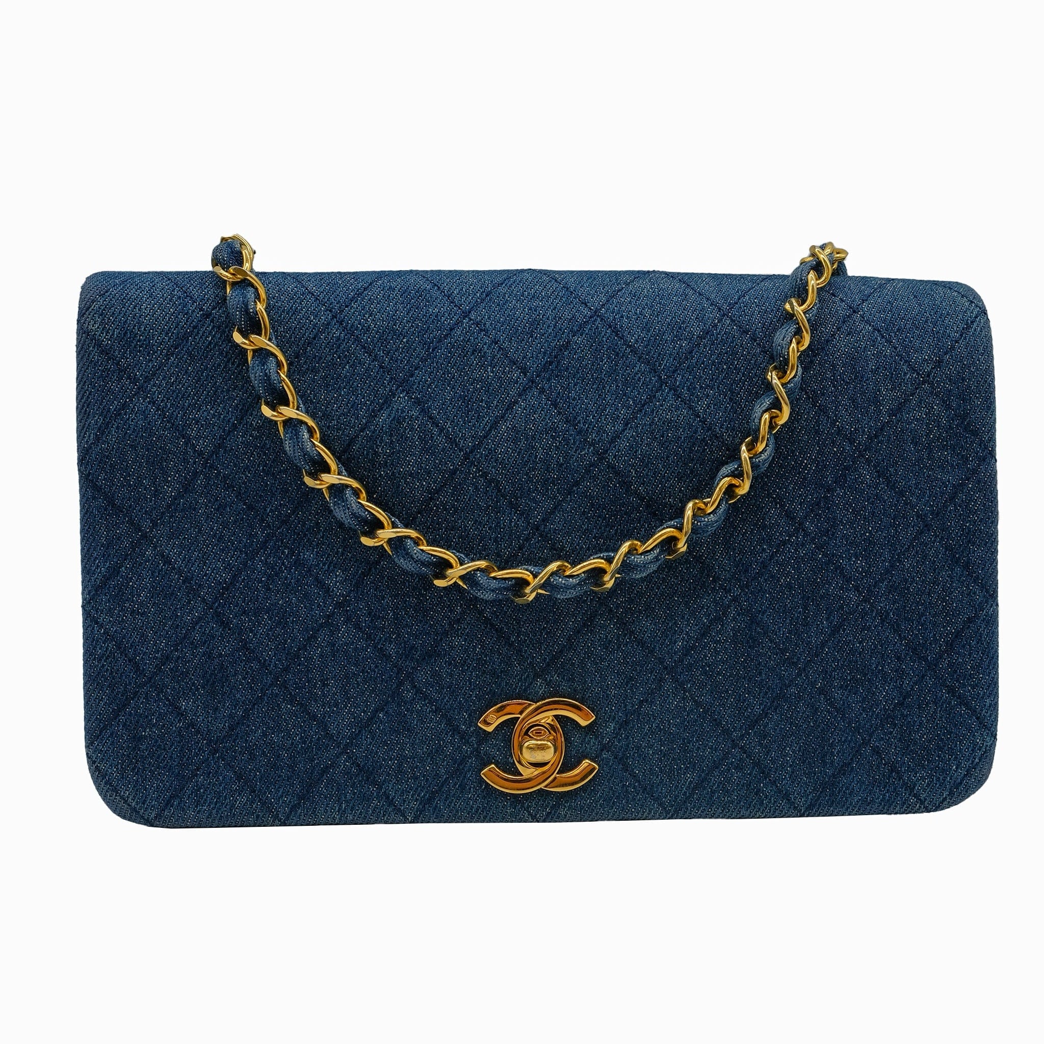 Chanel Vintage Blue Denim Full Flap DXBS0118