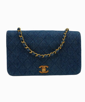 Chanel Vintage Blue Denim Full Flap DXBS0118