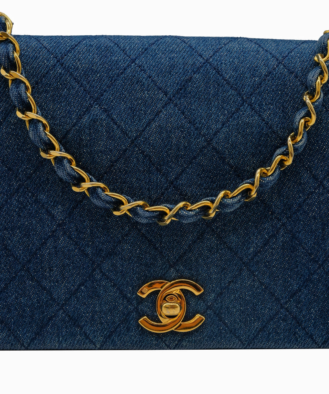 Chanel Vintage Blue Denim Full Flap DXBS0118