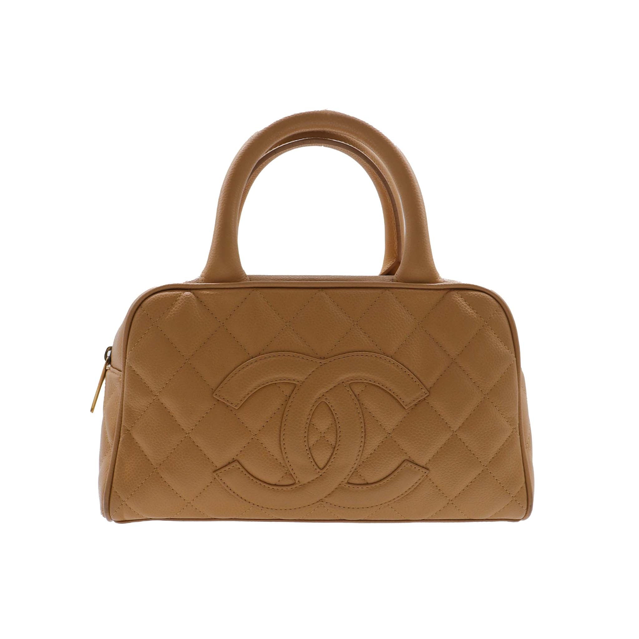 Chanel Vintage Boston Beige Caviar GHW #9 SKC1878