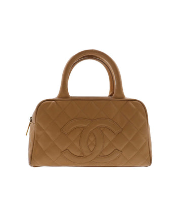 Chanel Vintage Boston Beige Caviar GHW #9 SKC1878