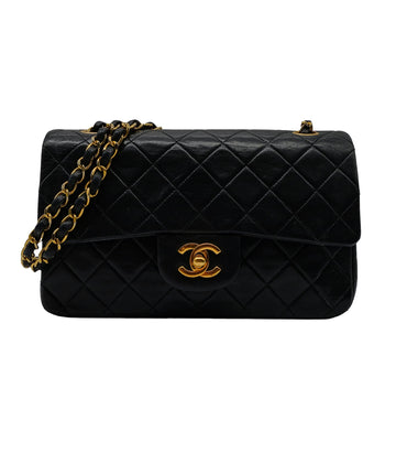 CHANEL VINTAGE CLASSIC FLAP SMALL BLACK LAMBSKIN GHW ASL10325