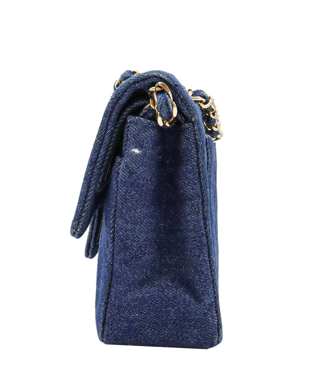 CHANEL VINTAGE CLASSIC FLAP SMALL CHAIN SHOULDER BAG BLUE DENIM 90246350 DXBS0596