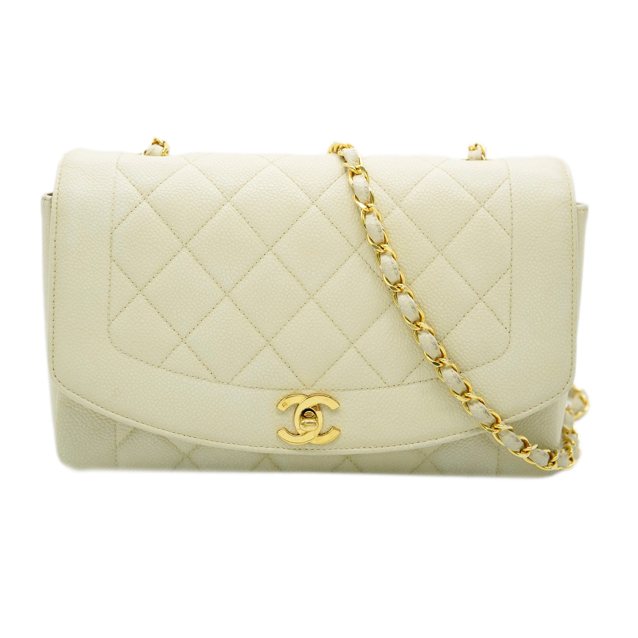 Chanel Vintage Diana Medium Cream Caviar GHW #2 90249038 DBXS0668