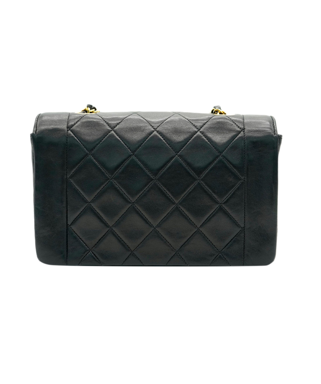 CHANEL VINTAGE DIANA SMALL CHAIN SHOULDER BAG BLACK LAMB SKIN DBXS2146