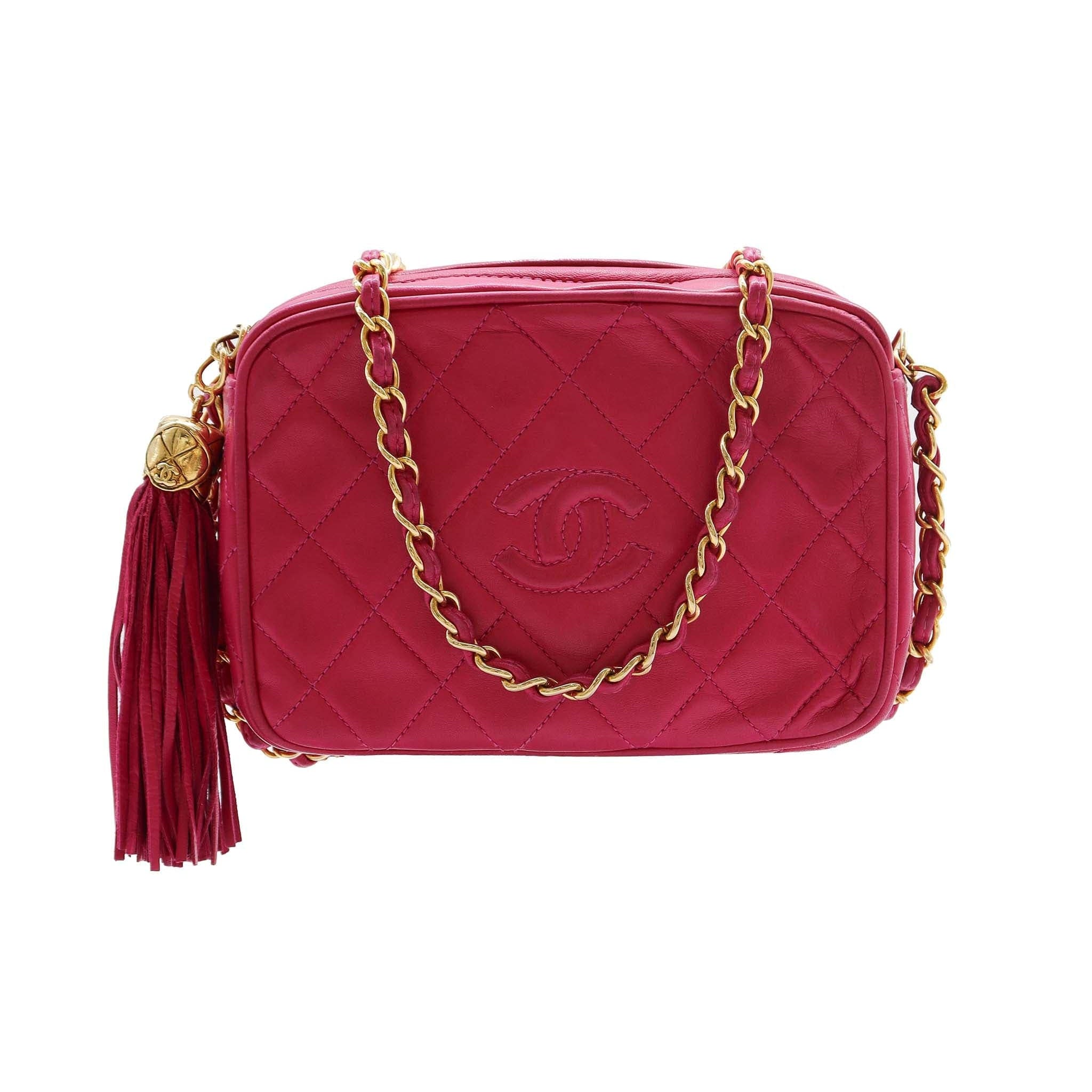 CHANEL VINTAGE FRINGE SHOULDER BAG PINK DXBS2289