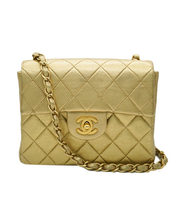Chanel Vintage Gold Mini Square 17 Chain Shoulder Bag DBXS0022