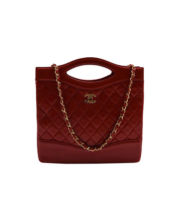 CHANEL VINTAGE MATELASSE BAG RED LAMBSKIN 90244686