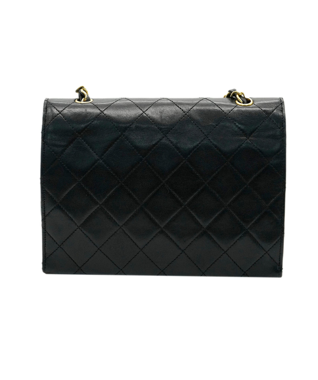 CHANEL VINTAGE MATELASSE BIG COCO CHAIN SHOULDER BAG BLACK LAMB SKIN DBXS2161