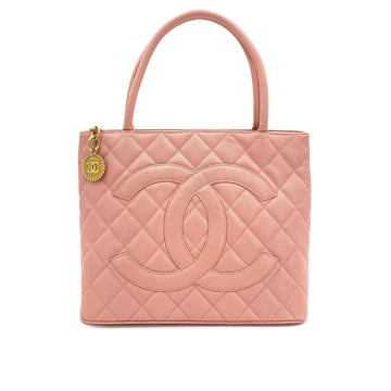 CHANEL VINTAGE MEDALLION TOTE BAG PINK CAVIAR SKIN DXBS0107