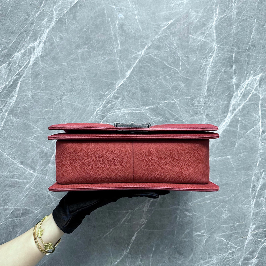 Boy Old Medium Caviar Suede Calfskin Red SHW No 18