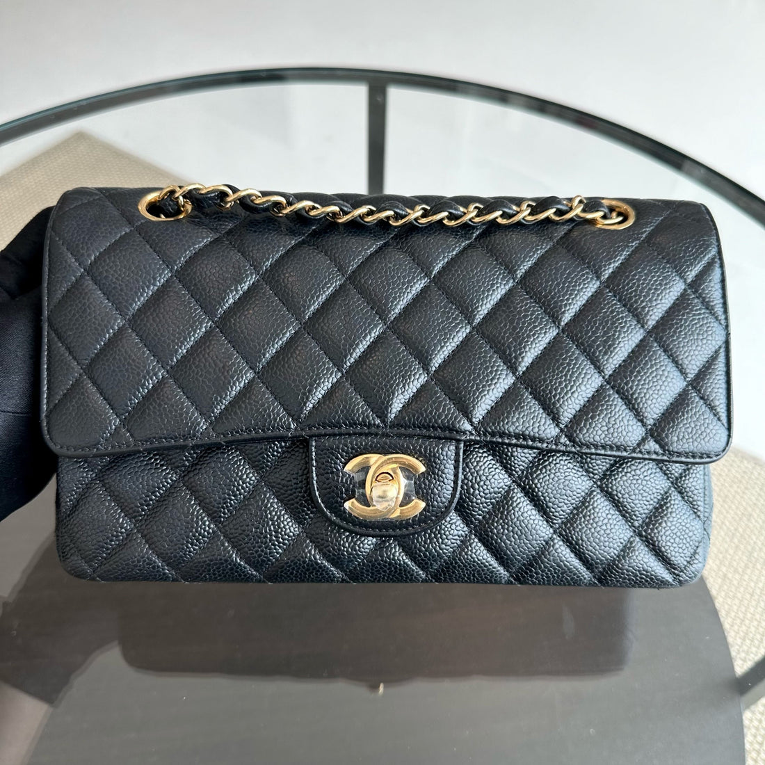 Caviar Classic Flap Quilted Calfskin Black GHW No 18