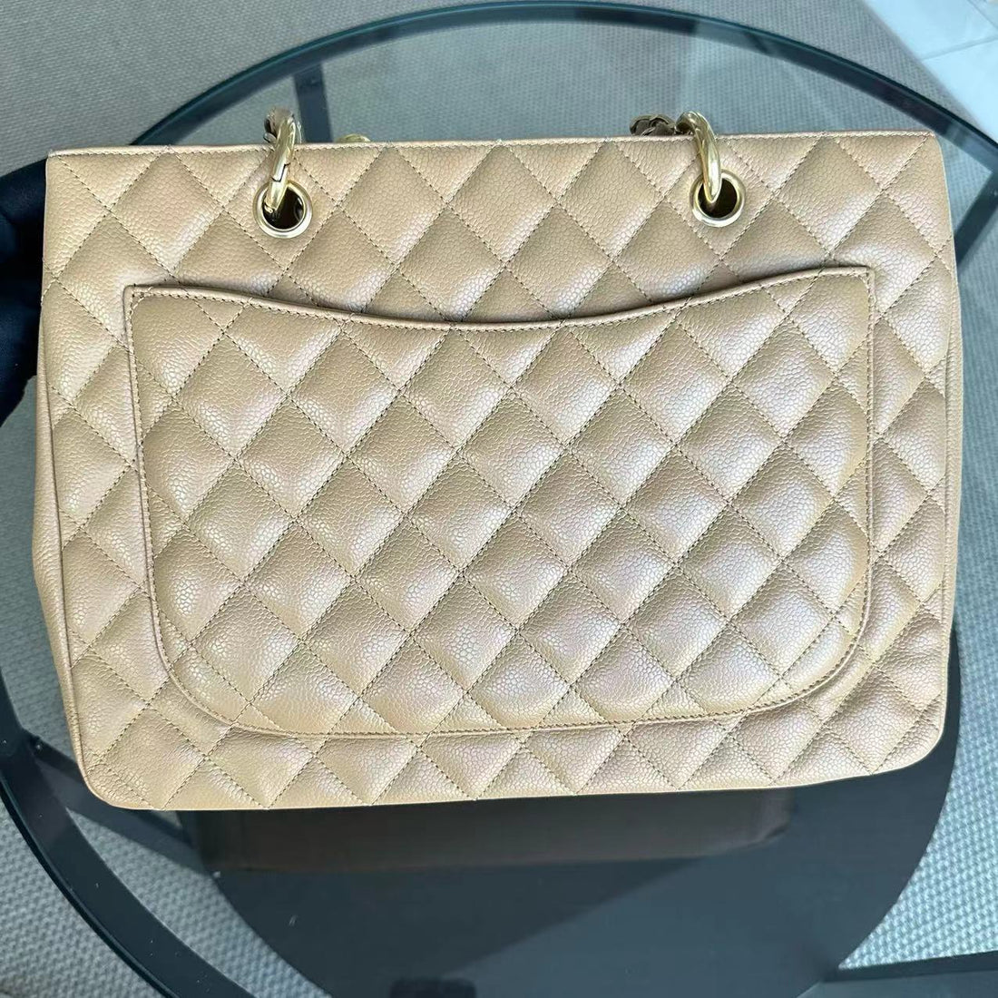 Caviar GST Grand Shopping Tote Quilted Calfskin Beige SHW No 12